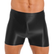 DE iEFiEL Herren Short Stretch Kurze Hose Glanz Hotpants Nylon Boxershorts Tight
