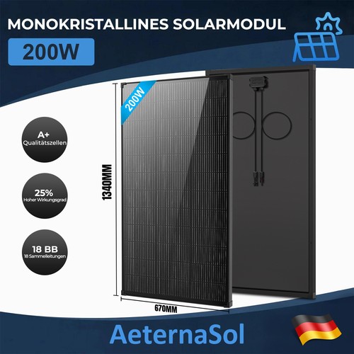 200 watt 12v solarmodul - 200,