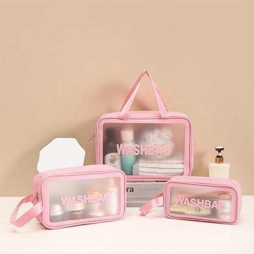 Kosmetiktasche transparent 3er - kosmetiktasche,