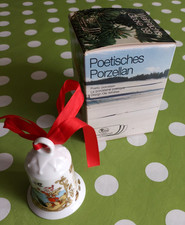 Hutschenreuther Weihnachtsglocke 1989 Vogelfelsen Tannenbaum Piguin Möve Puffin