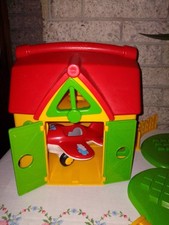 Playmobil 123 kl. Konvolut: Haus, Wiese- Platten, Zaun,  Boot, Hubschrauber #035