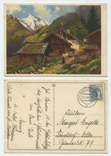 98281 - Bergbauernhof-Idylle - Künstlerkarte, gelaufen Düsseldorf 1.12.1948