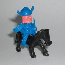 Alte Steckis: Ritter Kunibert auf Pferd mit Hörnchen und Fähnchen blau 1986 D/EU