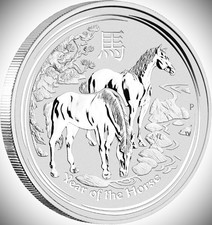 Silbermünze Jahr des Pferdes
