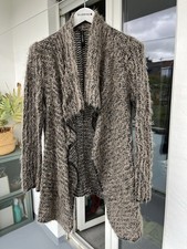 Marc Cain Strickjacke n5 Gr. 40/ 42 Zottelig Schwarz Beige