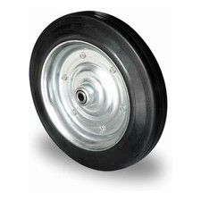 CASCOO Rad Rolle Laufrad 250 mm Stahlblech Vollgummi schwarz Rollenlager268