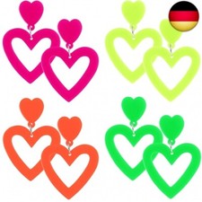 4 Paar Herz Acryl Ohrringe
