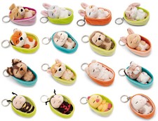 Nici Schlüsselnhänger Sleeping Pets Hund/Fuchs/Hase/Igel Körbchen 8cm z.B.61601