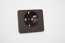 Jung topline TIP 90 Steckdosen Blende in braun ledergenarbt