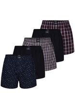 Tom Tailor Herren Boxershort blau kariert 5er Pack - Unterhose - Vorteilspack