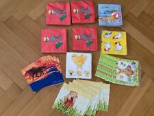 Servietten Konvolut 7 Packungen +3 Kindergeburtstag Elefant Huhn Hase Lamm Pferd