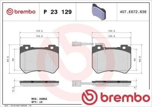 Brembo p23129 bremsbelagsatz - p23129,