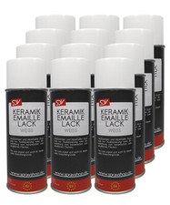 KERAMIK Lack Spray 12x 400ml Badewannen Emaille Farbe Reparatur Lack Weiss WC