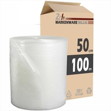 1 Rolle Luftpolsterfolie 50cm x 100m Noppenfolie Knallfolie Polsterfolie 50 m²