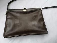 Damen Umhängetasche Klüber West Germany Leder, dunkelbraun