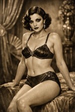 Dame Frau Model Vintage Decke