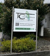 Edelstahl Werbeaufsteller V2A | Schildhalter für Firmenschilder außen | STAHLFUX