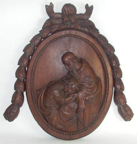 Grosses massives relief holz - relief,