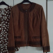 THOM by Thomas Rath Velours Lederjacke Gr.36  Farbe Cognac  + Bluse ,NEU TOP!!!
