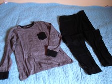 Jungen Langarm Schlafanzug - Gr. 146 / 152 - schwarz - Zeemann - 100% BW