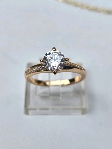 Rotgold zirkonia - 18, kt
