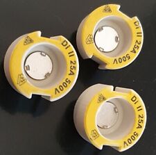 Paßschrauben Diazed 25A, D lI gelb Porzellan E27 - 3 Stück - Neu