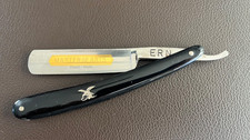 Antik Hand Rasier Messer Friseur Barbier ERN gemarkt 20-50erJ 16cm Krone Schwert