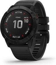 Garmin Fenix 6X Pro 51 mm schwarz am Silikonarmband schwarz