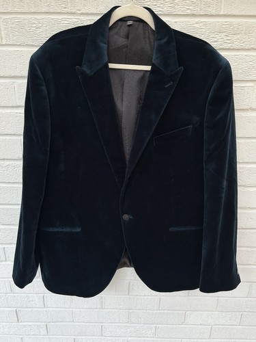 Herren sakko 48r blau samt - 48r,