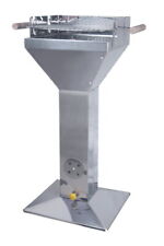 Edelstahlsäulengrill Standgrill Stand-Säulengrill Trichtergrill Holzkohlegrill