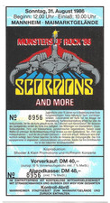 Scorpions,Ozzy Osbourne,Bon Jovi Concert 1986 Ticket/Konzertkarte/Eintrittskarte