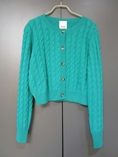 Allude Strickjacke Neu NP 399,- Grün Zopfmuster Kurz Knöpfe Gr S Z10-108