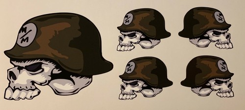 Skull aufkleber biker - 5x,