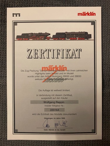 Märklin insider zertifikat - insider,