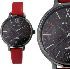 Damen Frauen Armbanduhr Rot
