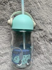 TRINKGLAS   °°° Trink Becher mit Strohalm  °° Bulli T1 °° 1 x Benutzt °° Glas