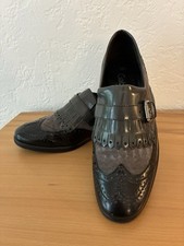 Gabor Halbschuhe Budapester Leder Schwarz Grau 37