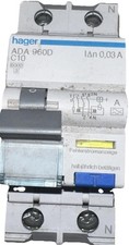 FI/LS-Schalter Hager RCBO 2P 240V Charakteristik C 10A 0.03A Typ A 6kA 2TE