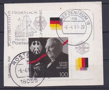 Kartenausschnitt mit Nebenstempel-Postsegler-Liniendienst Karlskrona-Rostock