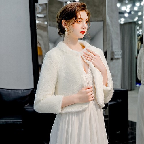 Damen braut kunstfell - damen, bolero