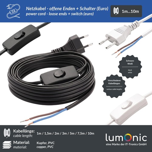 Euro netzkabel mit - euro-netzkabel, schalter