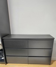 Cabinet with 6 Drawers  Black