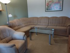 Eck-Couch und Sessel Länge1: 2,98 m Länge 2: 2,24 m  