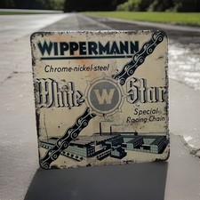 Seltene alte Blechdose Wippermann Racing FAHRRAD Kette Oldtimer beidseitig Litho