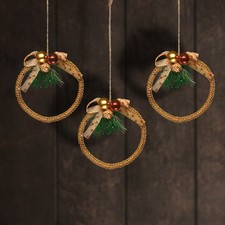 3x Deko Weihnachts-Kranz -