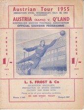 Programm FR-Spiel 20.07.55 Queensland/Australien - Rapid Wien Österreich