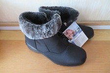 Neue schwarze Winter-Damen Thermo Stiefelette Gr 38 warm gefüttert Reißverschluß