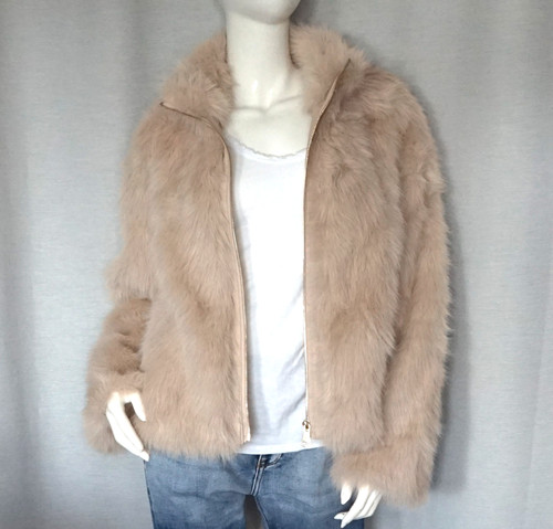 Hippie pelzjacke fake fur zip - pelzjacke,