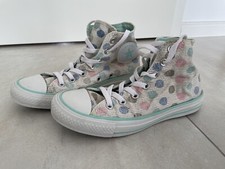 Converse Gr 37 Uk 4,5 Beige gestreift mit bunten Punkten Schuhe Sneaker