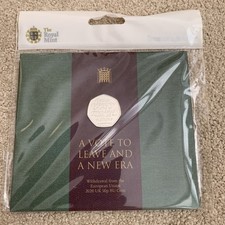 2020 BREXIT ROYAL MINT 50p MÜNZENENTNAHME AUS EU BRILLANT BANKFRISCH VERSIEGELT